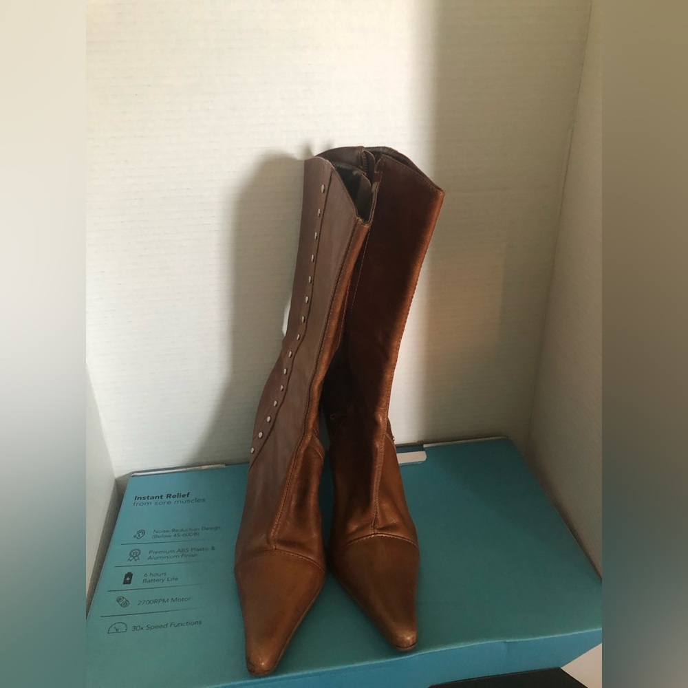 TAHO brown leather boots for women